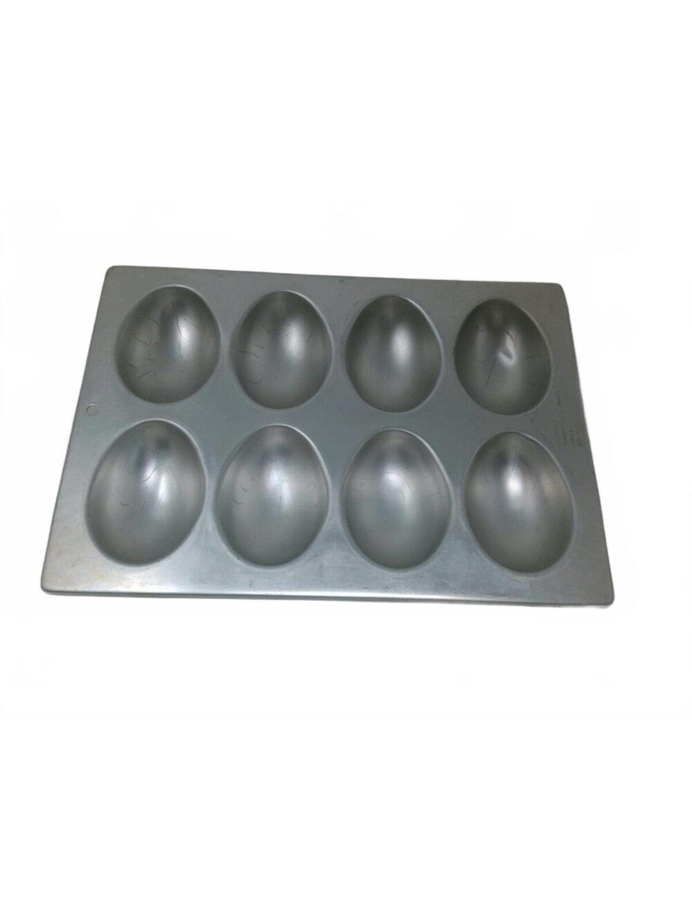 Vintage 1971vWilton Easter Egg Cake Pan 8 Cavity Aluminum Baking Mold 508-2127